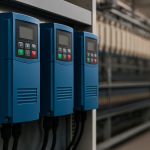 Blue variable frequency drive (VFD) units for spinning mills
