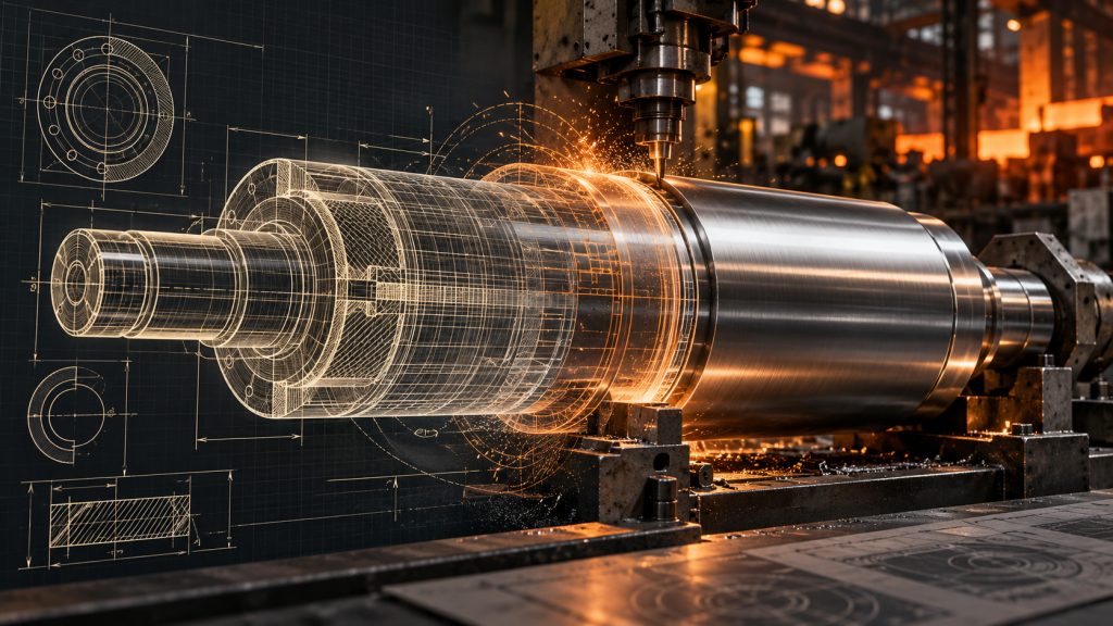 Steel mill roll engineering design and manufacturing process