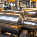 Finished steel mill rolls under quality inspection